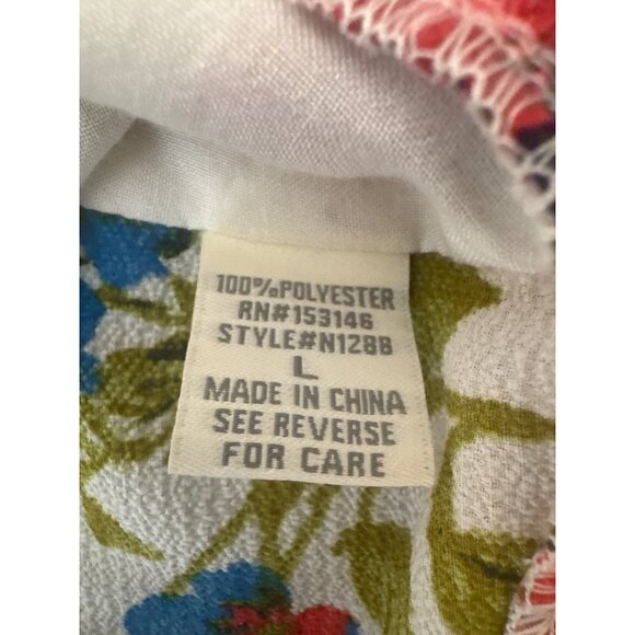 2/$30 Good Luck Gem L Floral Peplum Polyester V-Neck Spaghetti Straps Cross Back - Picture 5 of 14